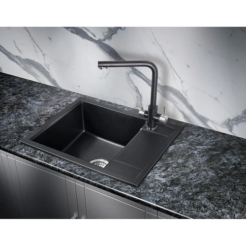 Кухонная мойка Milacio Navarra 60 Cuarzo (MC.77071), черный матовый Кухонная мойка Milacio Navarra 60 Cuarzo (MC.77071), черный матовый