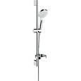Детальная картинка товара «душевой гарнитур hansgrohe crometta vario и мыльницей casetta 65 26553400 белый/хром»