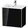 Тумба под раковину Duravit XVIU XV41780B140 подвесная 61 см черный глянцевый
