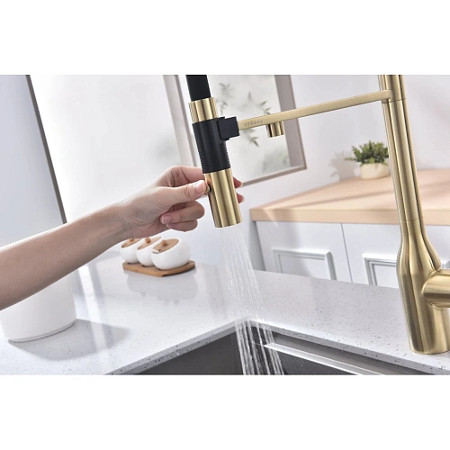 Смеситель для кухни Paulmark Magneto One светлое золото Ma213188-LG Смеситель для кухни Paulmark Magneto One светлое золото Ma213188-LG