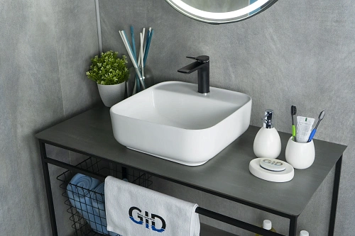 Раковина Gid N9044 51165 накладная белая 38.5x38.5x14 Раковина Gid N9044 51165 накладная белая 38.5x38.5x14