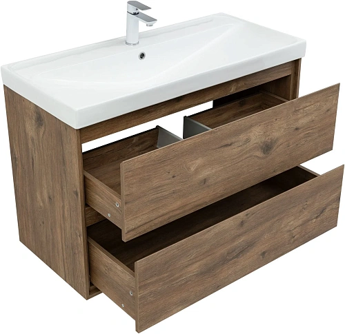 Тумба под раковину Aquanet Милан 100 дуб рустикальный 00336380 подвесная Тумба под раковину Aquanet Милан 100 дуб рустикальный 00336380 подвесная