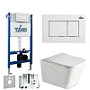Картинка анонса товара «комплект унитаза timo soli twc-01+fp-004w+tk-303 белый с инсталляцией, клавишей смыва reko белая с шумоизоляцией и креплениями»