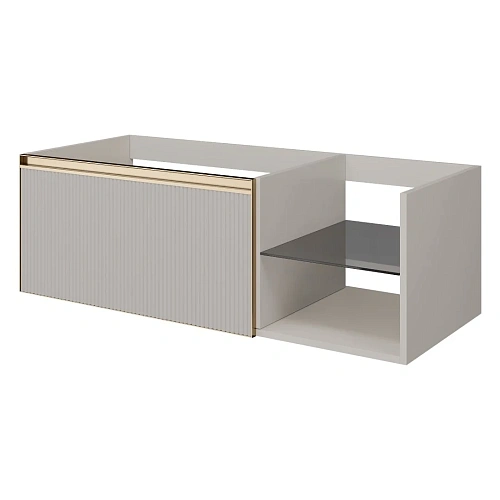 Тумба под раковину Armadi Art QUATRO 6 120см (80+40) рифл CASHMERE FUGA профиль MATT GOLD 790-M6-120-CM-RIB-MG Тумба под раковину Armadi Art QUATRO 6 120см (80+40) рифл CASHMERE FUGA профиль MATT GOLD 790-M6-120-CM-RIB-MG