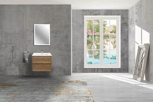 Тумба под раковину Vincea Gio 600 подвесная, 2 выкатных ящика soft-close, T.Oak VMC-2G600TO Тумба под раковину Vincea Gio 600 подвесная, 2 выкатных ящика soft-close, T.Oak VMC-2G600TO