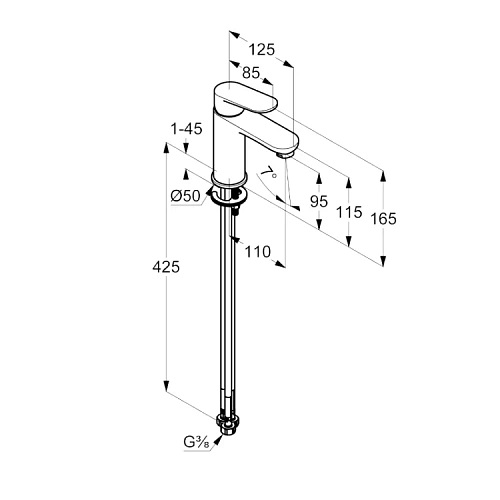 Смеситель для раковины Kludi X1 322823975 черный матовый Смеситель для раковины Kludi X1 322823975 черный матовый