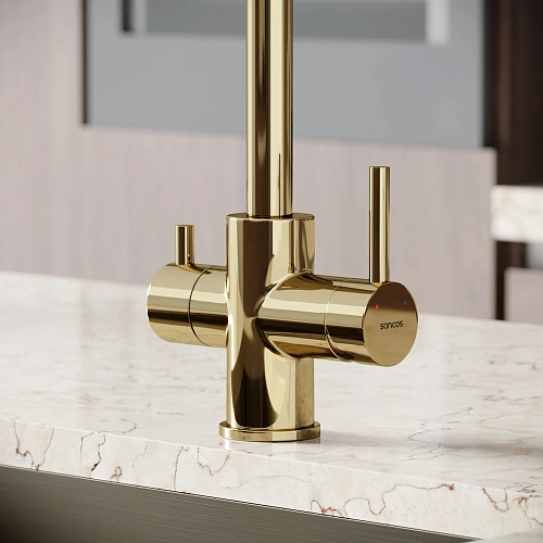 Смеситель для кухни SANCOS Vela SC4013ZG с возможностью подключения фильтра, полированное золото Смеситель для кухни SANCOS Vela SC4013ZG с возможностью подключения фильтра, полированное золото