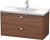 Картинка анонса товара «тумба под раковину duravit brioso br412201021 подвесная 102 см орех темный»