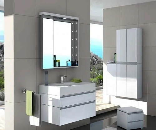 Зеркальный шкаф Aquaton Ричмонд 80 белый 1A152602RD010 Зеркальный шкаф Aquaton Ричмонд 80 белый 1A152602RD010