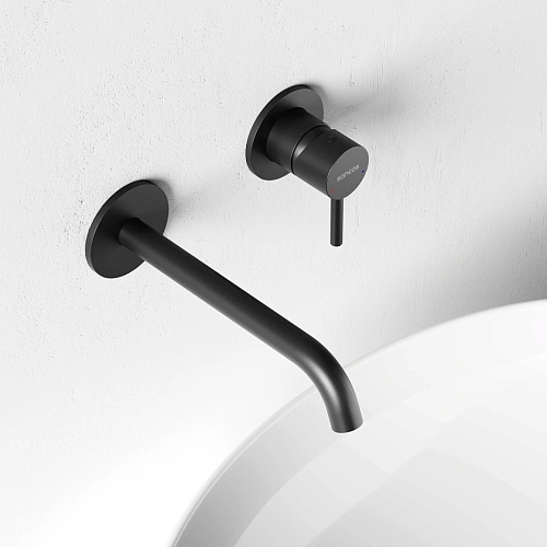 Смеситель для раковины Sancos Etna SC9004MB с внутренней частью, черный матовый Смеситель для раковины Sancos Etna SC9004MB с внутренней частью, черный матовый