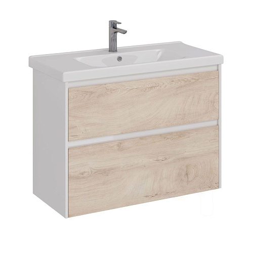 Тумба под раковину Lemark COMBI 100 см подвесная/напольная, дуб кантри/белый LM03C100T-dub Тумба под раковину Lemark COMBI 100 см подвесная/напольная, дуб кантри/белый LM03C100T-dub