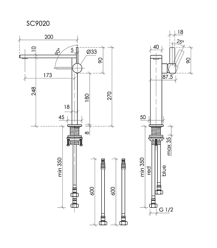 Смеситель для раковины SANCOS Linn SC9020BN брашированный никель Смеситель для раковины SANCOS Linn SC9020BN брашированный никель