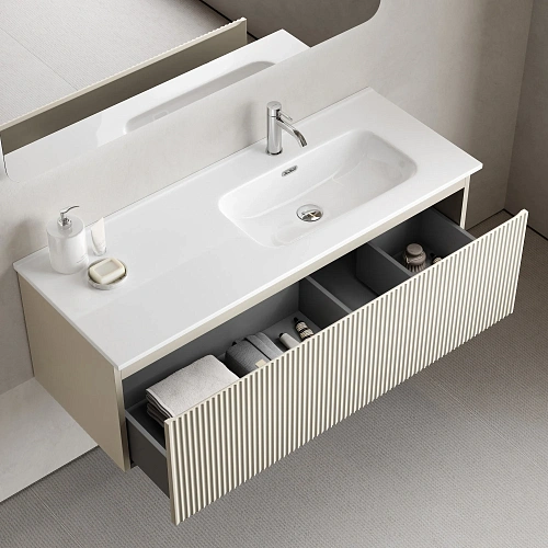 Тумба под раковину SANCOS Snob SNR1.0120RCE R 1.0 1195х445х406 Beige Soft подвесная Тумба под раковину SANCOS Snob SNR1.0120RCE R 1.0 1195х445х406 Beige Soft подвесная