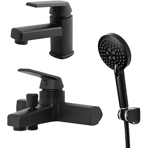 Комплект смесителей OneLife P02-311b черный Комплект смесителей OneLife P02-311b черный