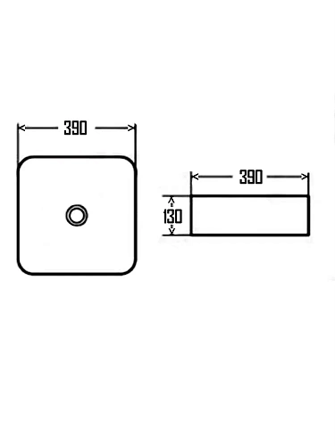 Раковина AQUAme AQM5011 накладная квадратная 390x390x130 Раковина AQUAme AQM5011 накладная квадратная 390x390x130