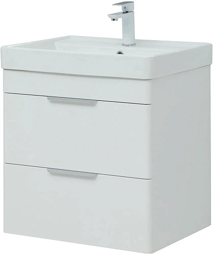 Тумба под раковину Aquanet Ирис new 60 белый глянец (2 ящика) 00310144 Тумба под раковину Aquanet Ирис new 60 белый глянец (2 ящика) 00310144