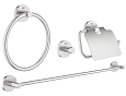 Комплект аксессуаров GROHE Essentials (4 предмета), суперсталь (40776DC1) Комплект аксессуаров GROHE Essentials (4 предмета), суперсталь (40776DC1)