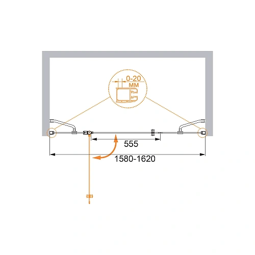 Душевая дверь CEZARES ELENA-W-B-13-40+60/60-P-Cr-L 160см стекло рифленое, профиль хром Душевая дверь CEZARES ELENA-W-B-13-40+60/60-P-Cr-L 160см стекло рифленое, профиль хром