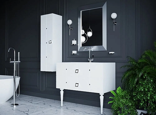 Шкаф-пенал Armadi Art Piazza 844-WCR белый+хром без ножек Шкаф-пенал Armadi Art Piazza 844-WCR белый+хром без ножек