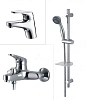 Комплект смесителей Kaiser 5500К (55011+55022+СТОЙКА KS-110) с душевым гарнитуром