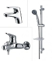 Комплект смесителей Kaiser 5500К (55011+55022+СТОЙКА KS-110) с душевым гарнитуром Комплект смесителей Kaiser 5500К (55011+55022+СТОЙКА KS-110) с душевым гарнитуром
