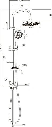 Душевая стойка STWORKI Стокгольм by Damixa Стокгольм HFSG97000, хром, с тропическим верхним душем, б 427643 Душевая стойка STWORKI Стокгольм by Damixa Стокгольм HFSG97000, хром, с тропическим верхним душем, б 427643