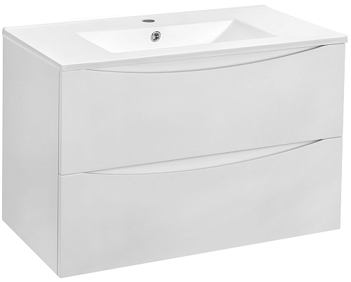 Тумба под раковину Vincea Mia 800 подвесная, 2 выкатных ящика soft close, G.White VMC-2MC800GW Тумба под раковину Vincea Mia 800 подвесная, 2 выкатных ящика soft close, G.White VMC-2MC800GW