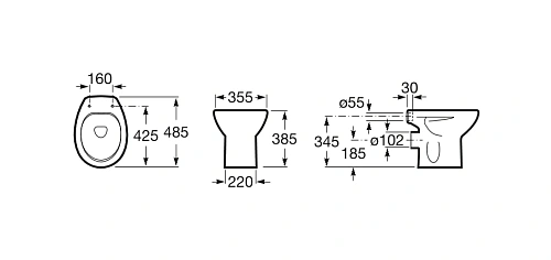 Чаша напольного унитаза Roca Victoria 344397000 Чаша напольного унитаза Roca Victoria 344397000