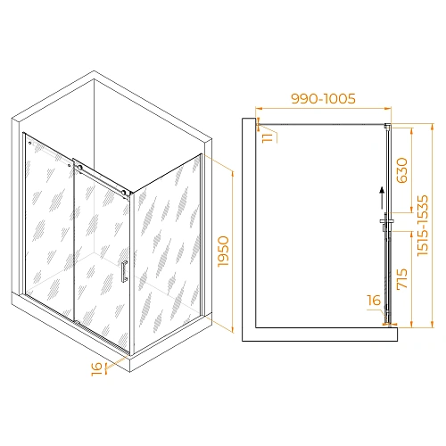 Душевой уголок RGW TO-44B (TO-14B + Z-050-2B) 1500x1000 мм 02074450-14 черный Easy Clean Душевой уголок RGW TO-44B (TO-14B + Z-050-2B) 1500x1000 мм 02074450-14 черный Easy Clean