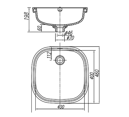 Раковина ARROW AP41011B встраиваемая снизу Раковина ARROW AP41011B встраиваемая снизу