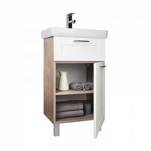 Тумба с раковиной IDDIS Sena 50 напольная белая/под дерево (SEN50W1i95K) Тумба с раковиной IDDIS Sena 50 напольная белая/под дерево (SEN50W1i95K)