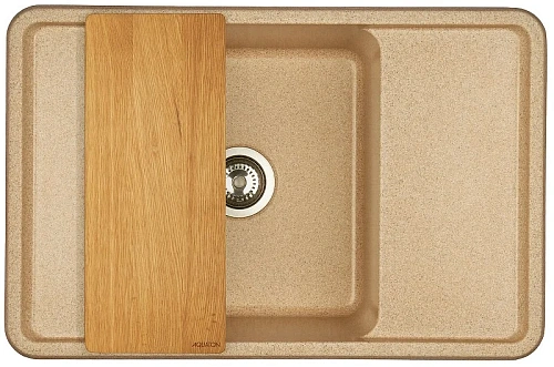 Кухонная мойка Aquaton Беллис 78 1A725032BS220 из литого мрамора, песочный Кухонная мойка Aquaton Беллис 78 1A725032BS220 из литого мрамора, песочный
