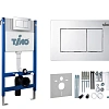 Комплект унитаза Timo INARI TWC-01+FP-004+TK-503 белый с инсталляцией, клавишей смыва REKO хромированная с шумоизоляцией и креплениями Комплект унитаза Timo INARI TWC-01+FP-004+TK-503 белый с инсталляцией, клавишей смыва REKO хромированная с шумоизоляцией и креплениями
