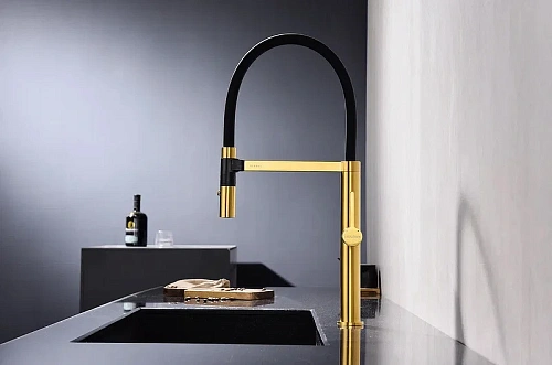 Смеситель для кухни Paulmark Leader брашированное золото Le214101-BG Смеситель для кухни Paulmark Leader брашированное золото Le214101-BG