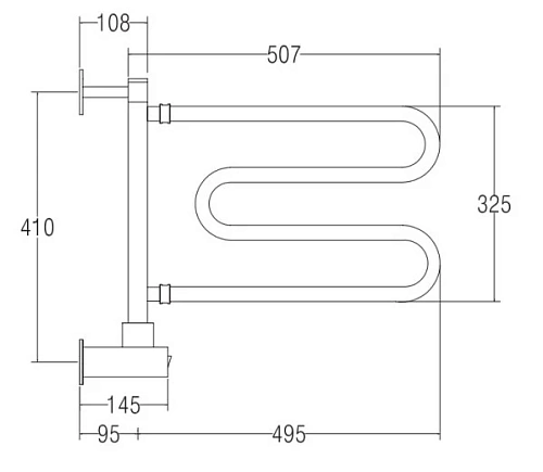 Полотенцесушитель электрический Margaroli Vento 510 BOX, 510CRB, хром Полотенцесушитель электрический Margaroli Vento 510 BOX, 510CRB, хром