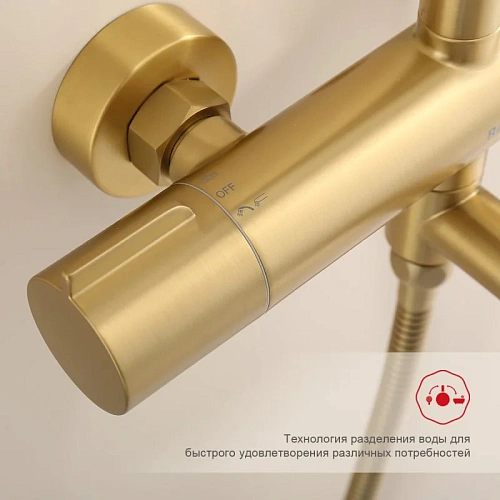 Душевая система Raglo R20.24.03, золотой сатин Душевая система Raglo R20.24.03, золотой сатин