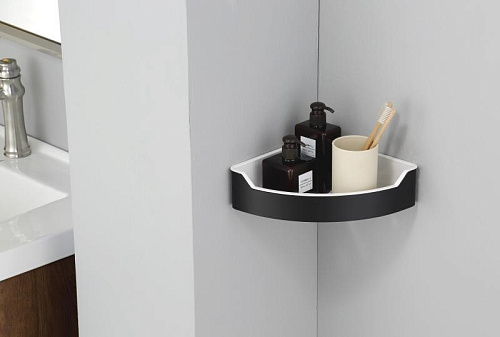 Полка Rush Edge ED77153B black угловая, черная Полка Rush Edge ED77153B black угловая, черная