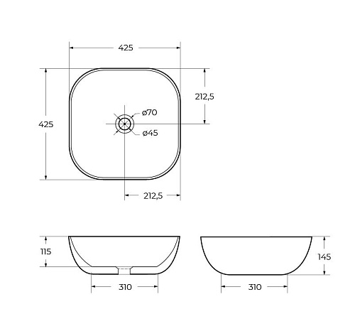 Раковина BelBagno BB1301 425x425 белый Раковина BelBagno BB1301 425x425 белый