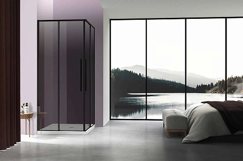 Душевой уголок Vincea Slim-N VSS-4SN900CGB, 900x900, черный, стекло тонированное Душевой уголок Vincea Slim-N VSS-4SN900CGB, 900x900, черный, стекло тонированное