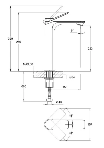 Смеситель для раковины Cersanit ODRA (A63054) однорычажный клик клак 63054 Смеситель для раковины Cersanit ODRA (A63054) однорычажный клик клак 63054