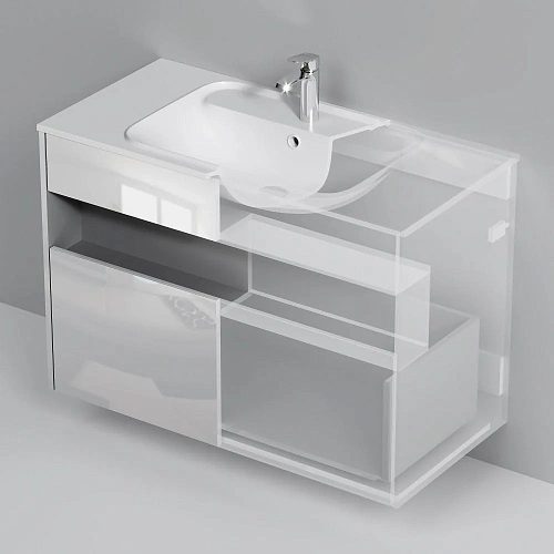 Тумба под раковину AM.PM Func M8FFUX1001WG pull-out, 100 см универсальная, белый Тумба под раковину AM.PM Func M8FFUX1001WG pull-out, 100 см универсальная, белый