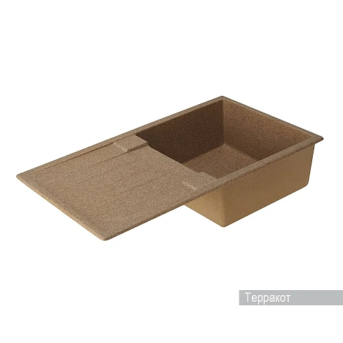 Кухонная мойка Aquaton Верона 1A710032VR270 из литого мрамора, прямоугольная, с крылом терракотовая Кухонная мойка Aquaton Верона 1A710032VR270 из литого мрамора, прямоугольная, с крылом терракотовая