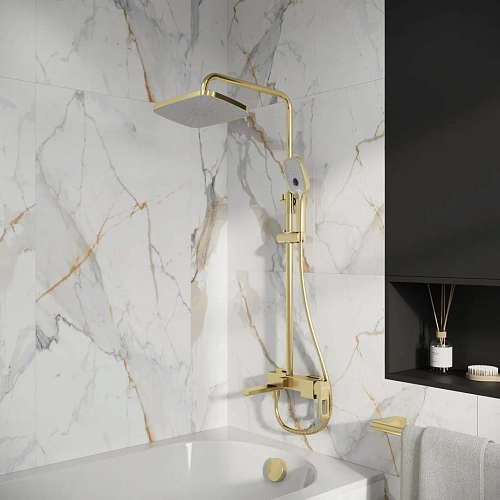 Душевая система GROSSMAN Pragma 500.K35.03.320 золото сатиновый Душевая система GROSSMAN Pragma 500.K35.03.320 золото сатиновый