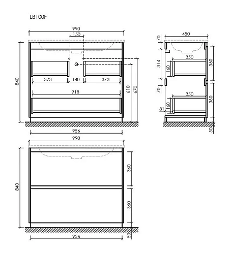 Тумба под раковину Sancos Libra Floor LB100FW напольная, 990х450х840 белый глянец Тумба под раковину Sancos Libra Floor LB100FW напольная, 990х450х840 белый глянец