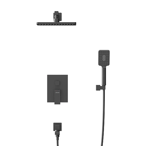 Душевая система CEZARES SLIDER-VDSET-NOP встраиваемая, со шлангом, с держателем, черный матовый Душевая система CEZARES SLIDER-VDSET-NOP встраиваемая, со шлангом, с держателем, черный матовый