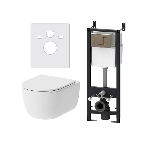 Комплект: Инсталляция с унитазом Damixa Sirius DX86.IS10151.1700 с клавишей смыва и сиденье микролиф Комплект: Инсталляция с унитазом Damixa Sirius DX86.IS10151.1700 с клавишей смыва и сиденье микролиф