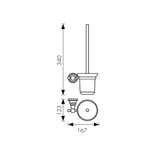 Ершик для унитаза Kaiser KH-2206 хром латунь Ершик для унитаза Kaiser KH-2206 хром латунь