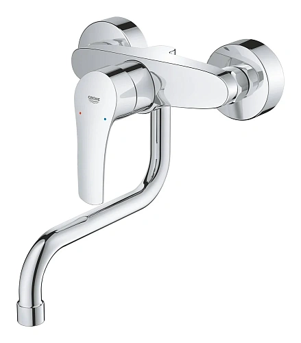 Смеситель для кухни GROHE Eurosmart 2021, настенный монтаж, вынос излива 217 мм, хром (31391003) Смеситель для кухни GROHE Eurosmart 2021, настенный монтаж, вынос излива 217 мм, хром (31391003)