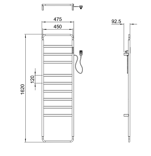 Полотенцесушитель электрический Wonzon & Woghand брашированное золото (WW-A204-BG) Полотенцесушитель электрический Wonzon & Woghand брашированное золото (WW-A204-BG)