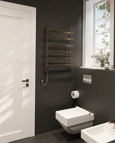 Полотенцесушитель электрический EWRIKA Медея B3 80х50 L, золото 473286 Полотенцесушитель электрический EWRIKA Медея B3 80х50 L, золото 473286